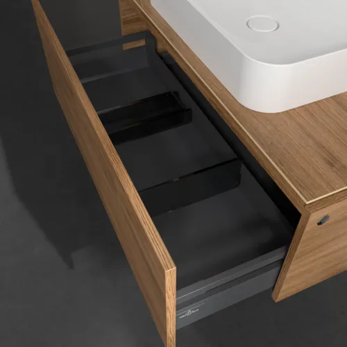 Bild von VILLEROY BOCH Legato Waschbeckenunterschrank, mit Beleuchtung, 1 Auszug, 1000 x 380 x 500 mm, Kansas Oak / Kansas Oak #B755L0RH