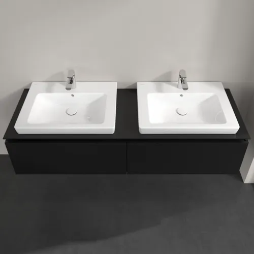 Bild von VILLEROY BOCH Legato Waschbeckenunterschrank, 2 Auszüge, 1600 x 380 x 500 mm, Black Matt Lacquer / Black Matt Lacquer #B69200PD