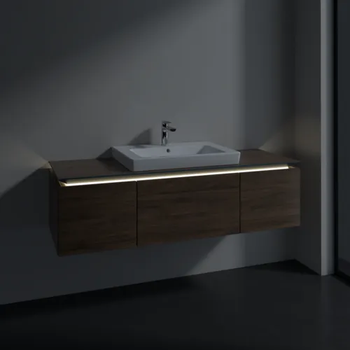 Bild von VILLEROY BOCH Legato Waschbeckenunterschrank, mit Beleuchtung, 3 Auszüge, 1400 x 380 x 500 mm, Arizona Oak / Arizona Oak #B684L0VH