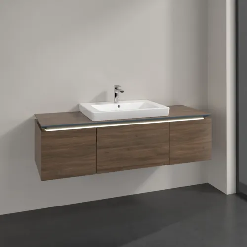 Bild von VILLEROY BOCH Legato Waschbeckenunterschrank, mit Beleuchtung, 3 Auszüge, 1400 x 380 x 500 mm, Arizona Oak / Arizona Oak #B684L0VH