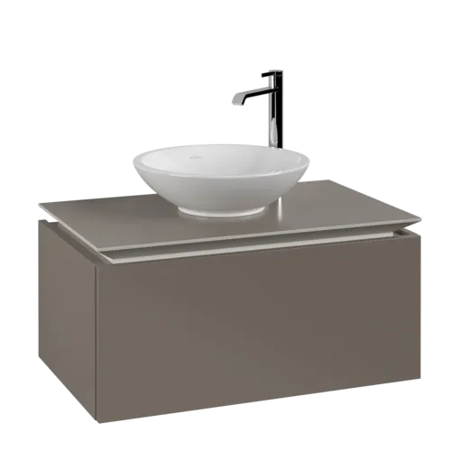 Picture of VILLEROY BOCH Legato Vanity unit, 1 pull-out compartment, 800 x 380 x 500 mm, Truffle Grey / Truffle Grey #B60100VG
