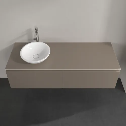 Bild von VILLEROY BOCH Legato Waschbeckenunterschrank, 2 Auszüge, 1400 x 380 x 500 mm, Truffle Grey / Truffle Grey #B58700VG
