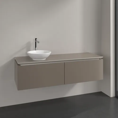 Bild von VILLEROY BOCH Legato Waschbeckenunterschrank, 2 Auszüge, 1400 x 380 x 500 mm, Truffle Grey / Truffle Grey #B58700VG