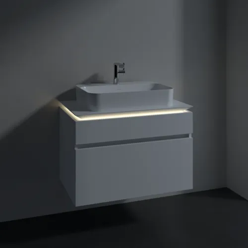 Bild von VILLEROY BOCH Legato Waschbeckenunterschrank, mit Beleuchtung, 2 Auszüge, 800 x 550 x 500 mm, White Matt / White Matt #B754L0MS