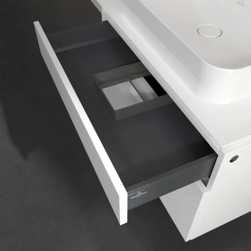Bild von VILLEROY BOCH Legato Waschbeckenunterschrank, mit Beleuchtung, 2 Auszüge, 800 x 550 x 500 mm, White Matt / White Matt #B754L0MS