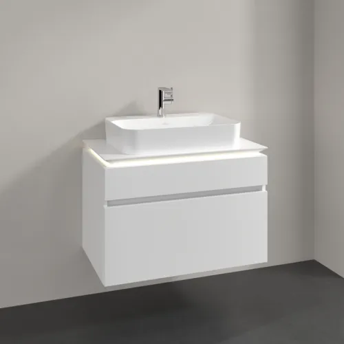Bild von VILLEROY BOCH Legato Waschbeckenunterschrank, mit Beleuchtung, 2 Auszüge, 800 x 550 x 500 mm, White Matt / White Matt #B754L0MS