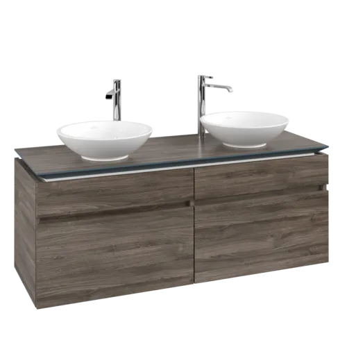 Picture of VILLEROY BOCH Legato Vanity unit, 4 pull-out compartments, 1400 x 550 x 500 mm, Stone Oak / Stone Oak #B59200RK