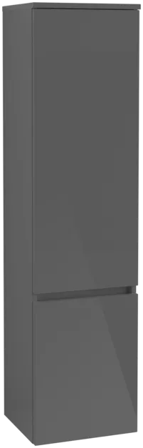 εικόνα του VILLEROY BOCH Legato Tall cabinet, 2 doors, 400 x 1550 x 350 mm, Glossy Grey / Glossy Grey #B73000FP
