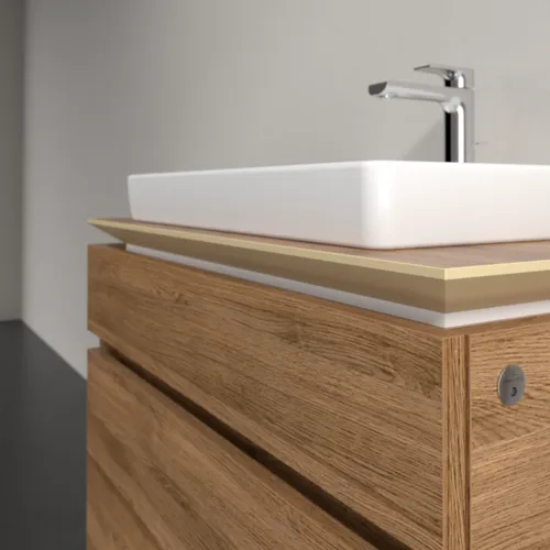 Bild von VILLEROY BOCH Legato Waschbeckenunterschrank, mit Beleuchtung, 2 Auszüge, 800 x 550 x 500 mm, Kansas Oak / Kansas Oak #B679L0RH