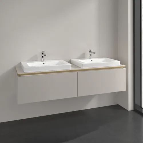 Bild von VILLEROY BOCH Legato Waschbeckenunterschrank, 2 Auszüge, 1600 x 380 x 500 mm, Soft Grey / Soft Grey #B69200VK