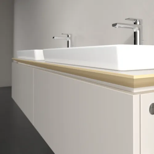 Bild von VILLEROY BOCH Legato Waschbeckenunterschrank, 2 Auszüge, 1600 x 380 x 500 mm, Soft Grey / Soft Grey #B69200VK