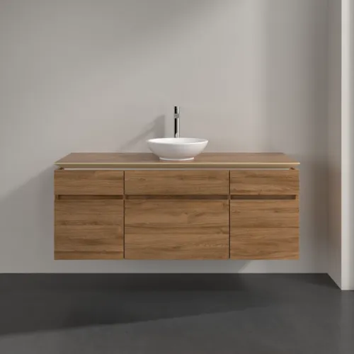 Bild von VILLEROY BOCH Legato Waschbeckenunterschrank, 5 Auszüge, 1400 x 550 x 500 mm, Kansas Oak / Kansas Oak #B58600RH