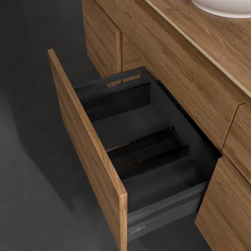 Bild von VILLEROY BOCH Legato Waschbeckenunterschrank, 5 Auszüge, 1400 x 550 x 500 mm, Kansas Oak / Kansas Oak #B58600RH