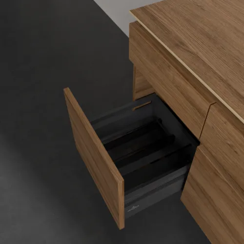 Bild von VILLEROY BOCH Legato Waschbeckenunterschrank, 5 Auszüge, 1400 x 550 x 500 mm, Kansas Oak / Kansas Oak #B58600RH