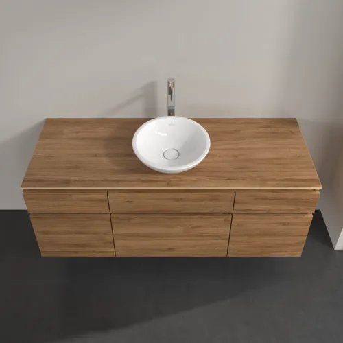 Bild von VILLEROY BOCH Legato Waschbeckenunterschrank, 5 Auszüge, 1400 x 550 x 500 mm, Kansas Oak / Kansas Oak #B58600RH
