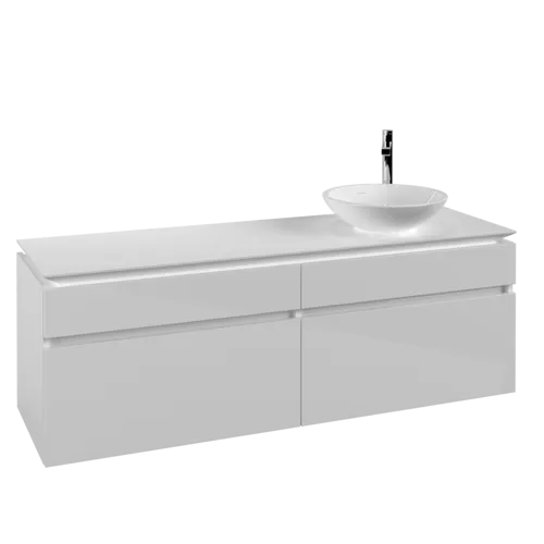 Picture of VILLEROY BOCH Legato Vanity unit, 4 pull-out compartments, 1600 x 550 x 500 mm, Glossy White / Glossy White #B59800DH