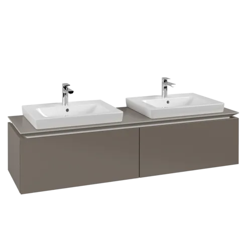 Obrázek VILLEROY BOCH Legato toaletní skříňka, 2 výsuvy, 1600 x 380 x 500 mm, Truffle Grey / Truffle Grey #B69200VG