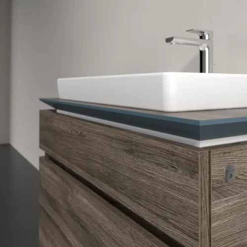 Bild von VILLEROY BOCH Legato Waschbeckenunterschrank, mit Beleuchtung, 2 Auszüge, 800 x 550 x 500 mm, Stone Oak / Stone Oak #B679L0RK