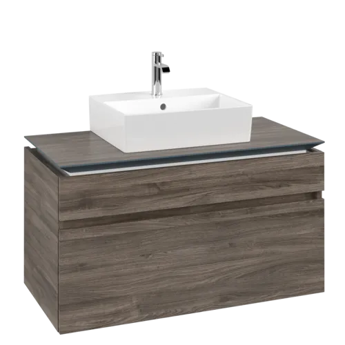 Picture of VILLEROY BOCH Legato Vanity unit, 2 pull-out compartments, 1000 x 550 x 500 mm, Stone Oak / Stone Oak #B60400RK