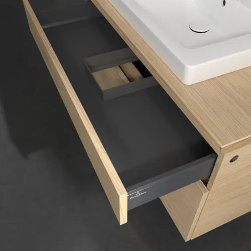 Bild von VILLEROY BOCH Legato Waschbeckenunterschrank, mit Beleuchtung, 2 Auszüge, 1000 x 550 x 500 mm, Nordic Oak / Nordic Oak #B681L0VJ