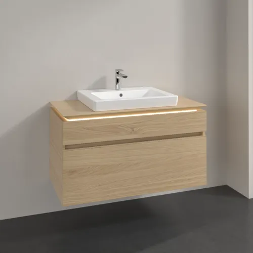 Bild von VILLEROY BOCH Legato Waschbeckenunterschrank, mit Beleuchtung, 2 Auszüge, 1000 x 550 x 500 mm, Nordic Oak / Nordic Oak #B681L0VJ