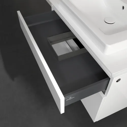 Bild von VILLEROY BOCH Legato Waschbeckenunterschrank, 2 Auszüge, 800 x 550 x 500 mm, Glossy White / Glossy White #B67900DH