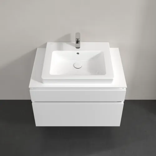 Bild von VILLEROY BOCH Legato Waschbeckenunterschrank, 2 Auszüge, 800 x 550 x 500 mm, Glossy White / Glossy White #B67900DH