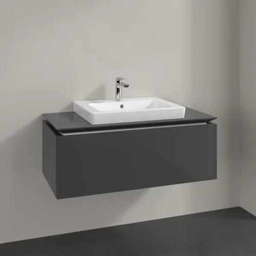 VILLEROY BOCH Legato Waschbeckenunterschrank, 1 Auszug, 1000 x 380 x 500 mm, Glossy Grey / Glossy Grey #B68000FP, Bild 2