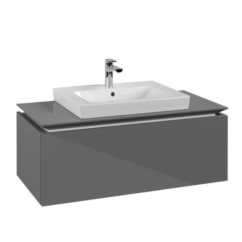 Obrázek VILLEROY BOCH Legato toaletní skříňka, 1 zásuvka, 1000 x 380 x 500 mm, lesklá šedá / lesklá šedá #B68000FP