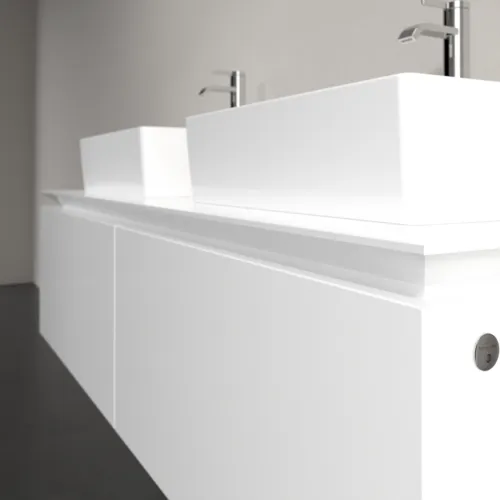 Bild von VILLEROY BOCH Legato Waschbeckenunterschrank, mit Beleuchtung, 2 Auszüge, 1400 x 380 x 500 mm, Glossy White / Glossy White #B668L0DH