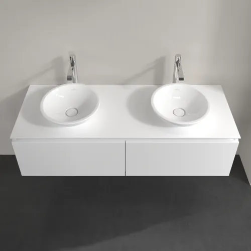 Bild von VILLEROY BOCH Legato Waschbeckenunterschrank, 2 Auszüge, 1400 x 380 x 500 mm, Glossy White / Glossy White #B59100DH
