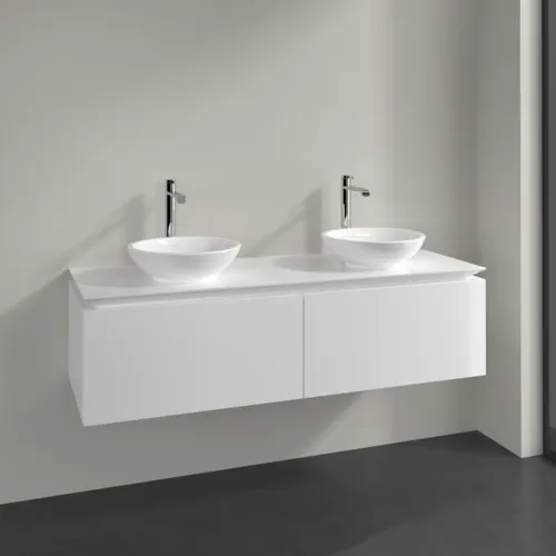 Bild von VILLEROY BOCH Legato Waschbeckenunterschrank, 2 Auszüge, 1400 x 380 x 500 mm, Glossy White / Glossy White #B59100DH