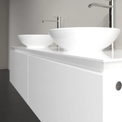 Bild von VILLEROY BOCH Legato Waschbeckenunterschrank, 2 Auszüge, 1400 x 380 x 500 mm, Glossy White / Glossy White #B59100DH