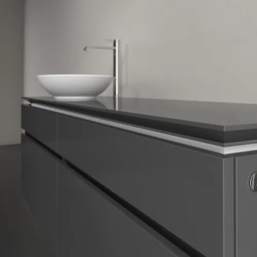 Obrázek VILLEROY BOCH Legato toaletní skříňka, s osvětlením, 4 výsuvy, 1600 x 550 x 500 mm, lesklá šedá / lesklá šedá #B596L0FP
