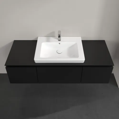 VILLEROY BOCH Legato Waschbeckenunterschrank, 3 Auszüge, 1200 x 380 x 500 mm, Black Matt Lacquer / Black Matt Lacquer #B68200PD, Bild 4