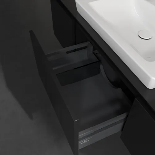 VILLEROY BOCH Legato Waschbeckenunterschrank, 3 Auszüge, 1200 x 380 x 500 mm, Black Matt Lacquer / Black Matt Lacquer #B68200PD, Bild 6