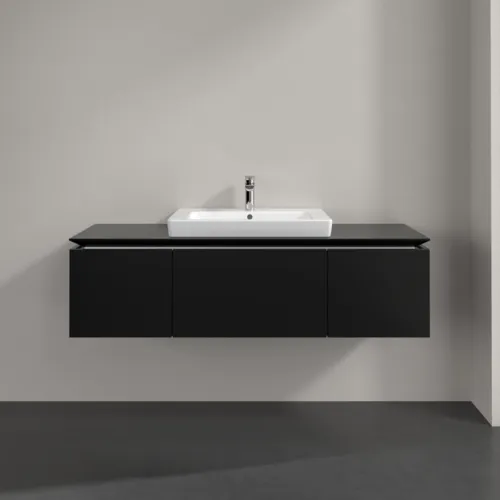 VILLEROY BOCH Legato Waschbeckenunterschrank, 3 Auszüge, 1200 x 380 x 500 mm, Black Matt Lacquer / Black Matt Lacquer #B68200PD, Bild 3