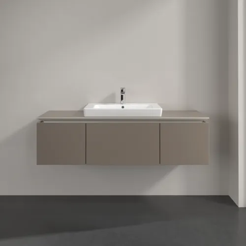 Bild von VILLEROY BOCH Legato Waschbeckenunterschrank, 3 Auszüge, 1400 x 380 x 500 mm, Truffle Grey / Truffle Grey #B68400VG