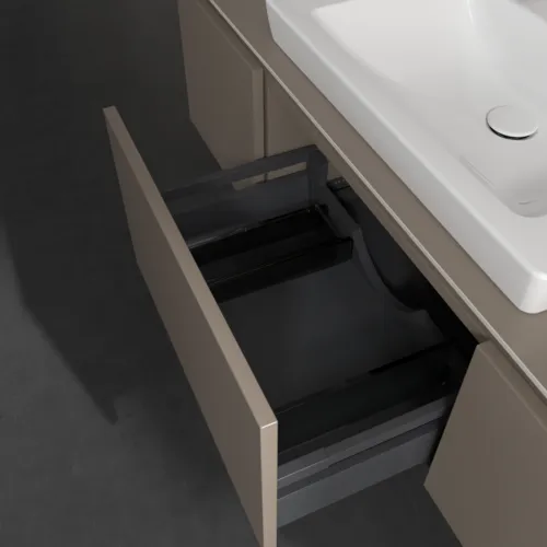 Bild von VILLEROY BOCH Legato Waschbeckenunterschrank, 3 Auszüge, 1400 x 380 x 500 mm, Truffle Grey / Truffle Grey #B68400VG