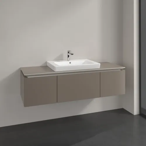 Bild von VILLEROY BOCH Legato Waschbeckenunterschrank, 3 Auszüge, 1400 x 380 x 500 mm, Truffle Grey / Truffle Grey #B68400VG