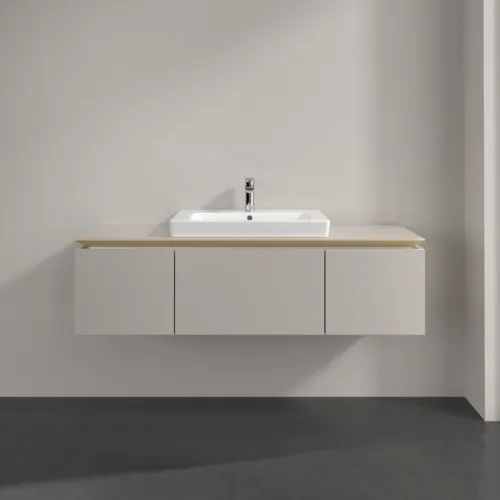Bild von VILLEROY BOCH Legato Waschbeckenunterschrank, 3 Auszüge, 1400 x 380 x 500 mm, Soft Grey / Soft Grey #B68400VK