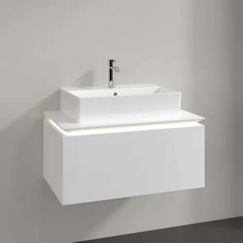 Bild von VILLEROY BOCH Legato Waschbeckenunterschrank, mit Beleuchtung, 1 Auszug, 800 x 380 x 500 mm, White Matt / White Matt #B601L0MS
