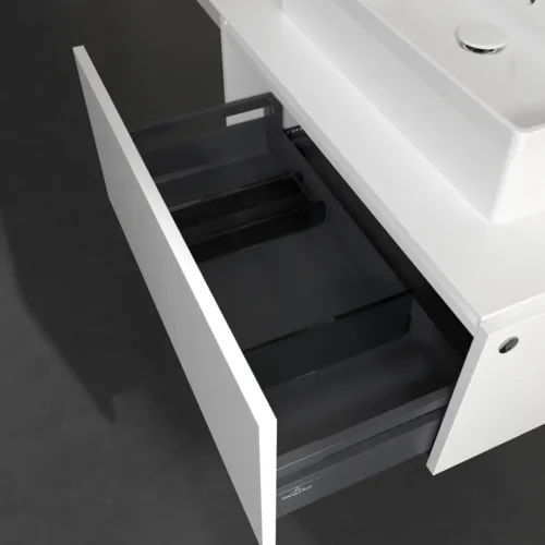 Bild von VILLEROY BOCH Legato Waschbeckenunterschrank, mit Beleuchtung, 1 Auszug, 800 x 380 x 500 mm, White Matt / White Matt #B601L0MS