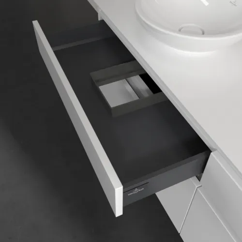 Bild von VILLEROY BOCH Legato Waschbeckenunterschrank, mit Beleuchtung, 4 Auszüge, 1600 x 550 x 500 mm, Glossy White / Glossy White #B596L0DH