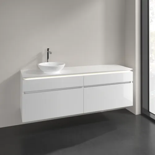 Bild von VILLEROY BOCH Legato Waschbeckenunterschrank, mit Beleuchtung, 4 Auszüge, 1600 x 550 x 500 mm, Glossy White / Glossy White #B596L0DH