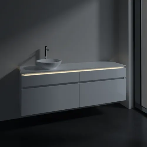 Bild von VILLEROY BOCH Legato Waschbeckenunterschrank, mit Beleuchtung, 4 Auszüge, 1600 x 550 x 500 mm, Glossy White / Glossy White #B596L0DH