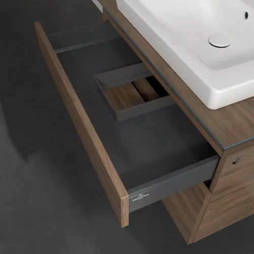 Bild von VILLEROY BOCH Legato Waschbeckenunterschrank, mit Beleuchtung, 2 Auszüge, 800 x 550 x 500 mm, Arizona Oak / Arizona Oak #B679L0VH