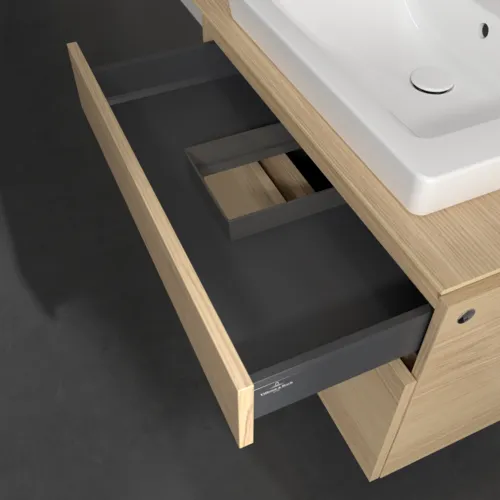 Bild von VILLEROY BOCH Legato Waschbeckenunterschrank, mit Beleuchtung, 2 Auszüge, 800 x 550 x 500 mm, Nordic Oak / Nordic Oak #B679L0VJ