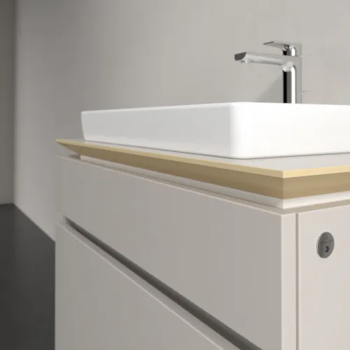 Bild von VILLEROY BOCH Legato Waschbeckenunterschrank, mit Beleuchtung, 2 Auszüge, 800 x 550 x 500 mm, Soft Grey / Soft Grey #B679L0VK