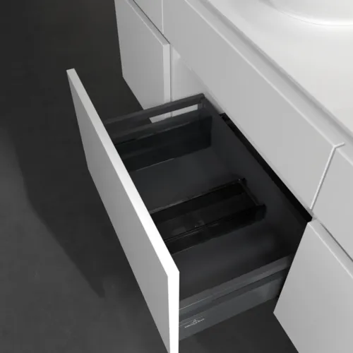 Bild von VILLEROY BOCH Legato Waschbeckenunterschrank, mit Beleuchtung, 5 Auszüge, 1400 x 550 x 500 mm, Glossy White / Glossy White #B586L0DH